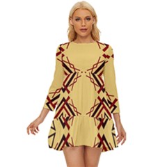 Abstract Pattern Geometric Backgrounds   Long Sleeve Babydoll Dress