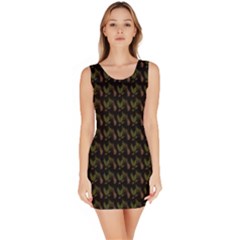 Fern Pattern 2 Black Bodycon Dress by violetheavensky