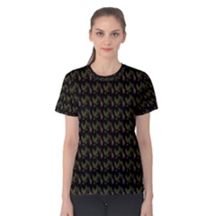 Fern Pattern 2 Black Women s Cotton Tee