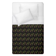 Fern Pattern 2 Black Duvet Cover (single Size) by violetheavensky