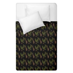 Fern Pattern 2 Black Duvet Cover Double Side (single Size) by violetheavensky