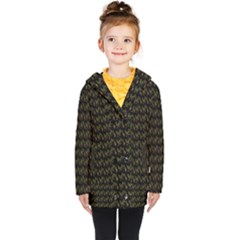 Fern Pattern 2 Black Kids  Double Breasted Button Coat by violetheavensky