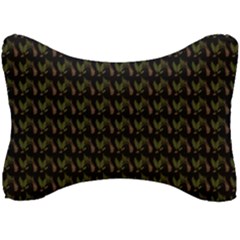 Fern Pattern 2 Black Seat Head Rest Cushion by violetheavensky