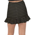 Fern Pattern 2 Black Fishtail Mini Chiffon Skirt View2