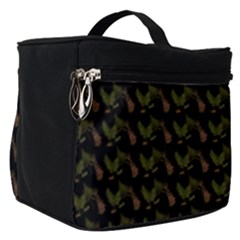 Fern Pattern 2 Black Make Up Travel Bag (small) by violetheavensky