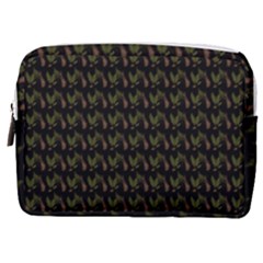 Fern Pattern 2 Black Make Up Pouch (medium)