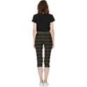 Fern Pattern 2 Black Inside Out Lightweight Velour Capri Leggings  View2