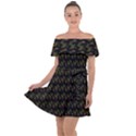 Fern Pattern 2 Black Off Shoulder Velour Dress View1