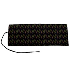 Fern Pattern 2 Black Roll Up Canvas Pencil Holder (s) by violetheavensky