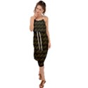 Fern Pattern 2 Black Waist Tie Cover Up Chiffon Dress View1