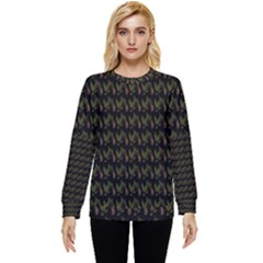 Fern Pattern 2 Black Hidden Pocket Sweatshirt