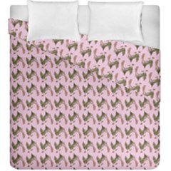 Fern Pattern 2 Pink Duvet Cover Double Side (king Size) by violetheavensky