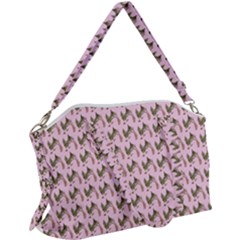 Fern Pattern 2 Pink Canvas Crossbody Bag by violetheavensky