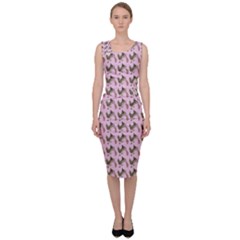 Fern Pattern 2 Pink Sleeveless Pencil Dress by violetheavensky