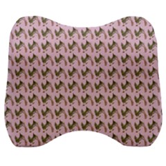 Fern Pattern 2 Pink Velour Head Support Cushion by violetheavensky