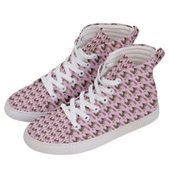 Fern Pattern 2 Pink Women s Hi-top Skate Sneakers by violetheavensky