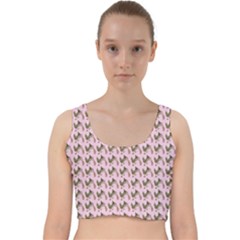 Fern Pattern 2 Pink Velvet Racer Back Crop Top by violetheavensky