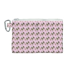 Fern Pattern 2 Pink Canvas Cosmetic Bag (medium) by violetheavensky