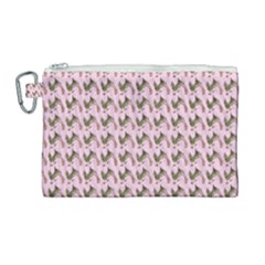 Fern Pattern 2 Pink Canvas Cosmetic Bag (large) by violetheavensky