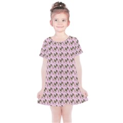 Fern Pattern 2 Pink Kids  Simple Cotton Dress by violetheavensky