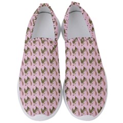 Fern Pattern 2 Pink Men s Slip On Sneakers