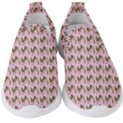 Fern Pattern 2 Pink Kids  Slip On Sneakers by violetheavensky