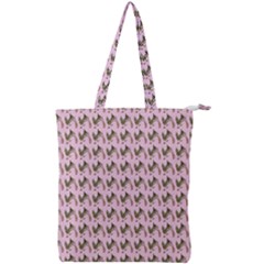 Fern Pattern 2 Pink Double Zip Up Tote Bag by violetheavensky