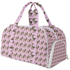 Fern Pattern 2 Pink Burner Gym Duffel Bag by violetheavensky