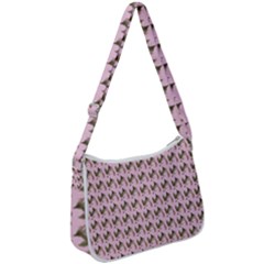 Fern Pattern 2 Pink Zip Up Shoulder Bag by violetheavensky