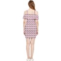 Fern Pattern 2 Pink Shoulder Frill Bodycon Summer Dress View2