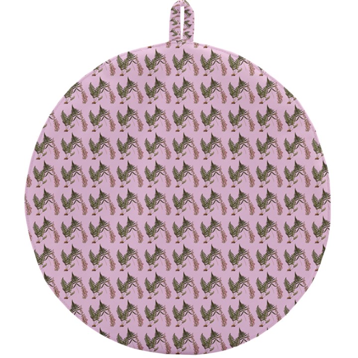 Fern Pattern 2 Pink Round Trivet