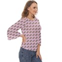 Fern Pattern 2 Pink Cut Out Wide Sleeve Top View3