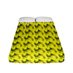 Fern Pattern 2 Yellow Fitted Sheet (full/ Double Size) by violetheavensky