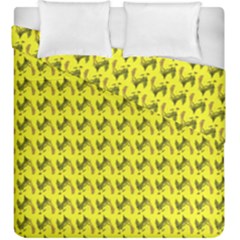 Fern Pattern 2 Yellow Duvet Cover Double Side (king Size) by violetheavensky