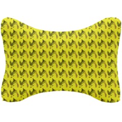 Fern Pattern 2 Yellow Seat Head Rest Cushion by violetheavensky