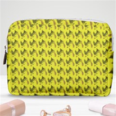 Fern Pattern 2 Yellow Make Up Pouch (medium) by violetheavensky