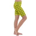 Fern Pattern 2 Yellow Kids  Lightweight Velour Cropped Yoga Leggings View3