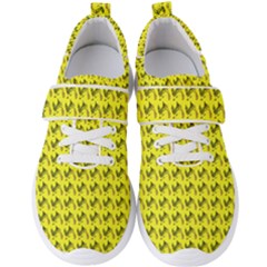 Fern Pattern 2 Yellow Men s Velcro Strap Shoes by violetheavensky