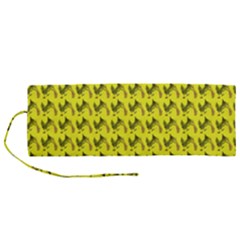 Fern Pattern 2 Yellow Roll Up Canvas Pencil Holder (m) by violetheavensky