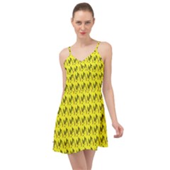 Fern Pattern 2 Yellow Summer Time Chiffon Dress by violetheavensky