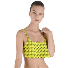 Fern Pattern 2 Yellow Layered Top Bikini Top  by violetheavensky