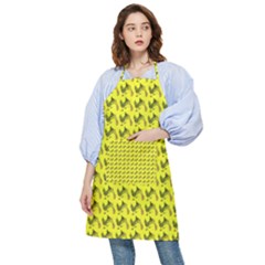 Fern Pattern 2 Yellow Pocket Apron by violetheavensky