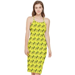 Fern Pattern 2 Yellow Bodycon Cross Back Summer Dress by violetheavensky