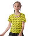 Fern Pattern 2 Yellow Kids  Front Cut Tee View2