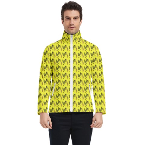 Fern Pattern 2 Yellow Men s Bomber Jacket by violetheavensky