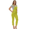 Fern Pattern 2 Yellow Full Overalls View3