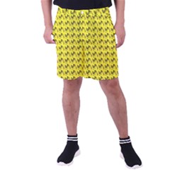 Fern Pattern 2 Yellow Men s Pocket Shorts by violetheavensky