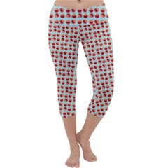 Kawaii Jam Pattern Aqua Capri Yoga Leggings