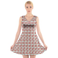 Kawaii Jam Pattern Aqua V-neck Sleeveless Dress