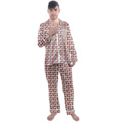 Kawaii Jam Pattern Aqua Men s Long Sleeve Satin Pajamas Set by violetheavensky